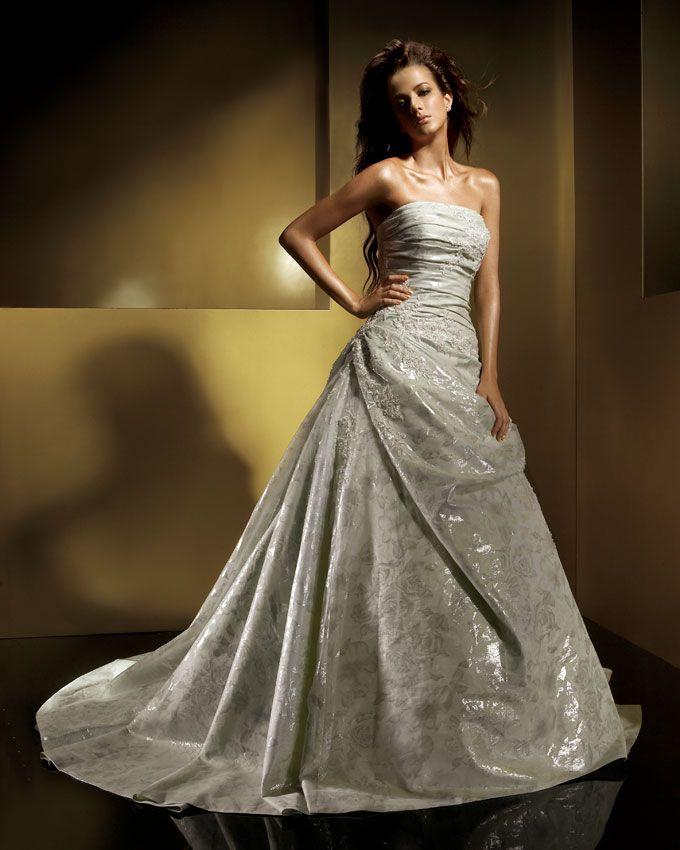 Silver wedding dresses with sleeves in the likes of 