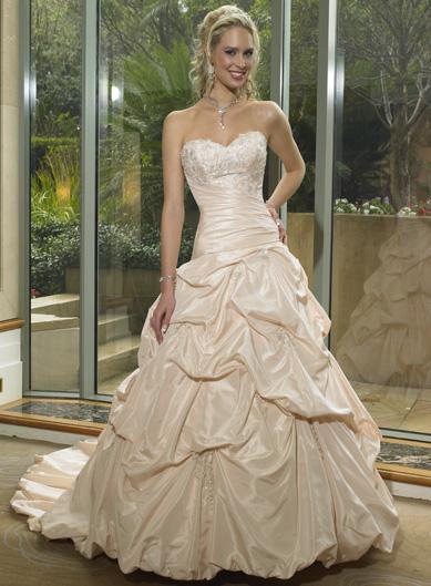 elegant bridal gowns in champagne